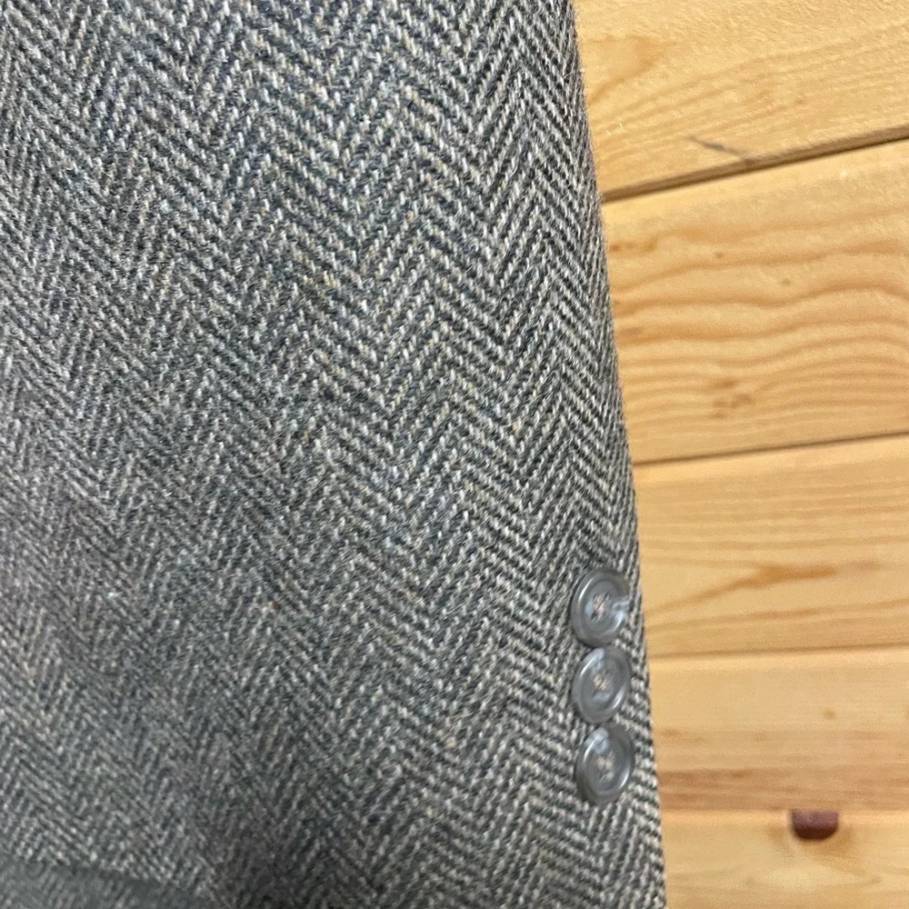 Men’s TownCraft brown herringbone tweed blazer wool/lambswool‎ size 48L